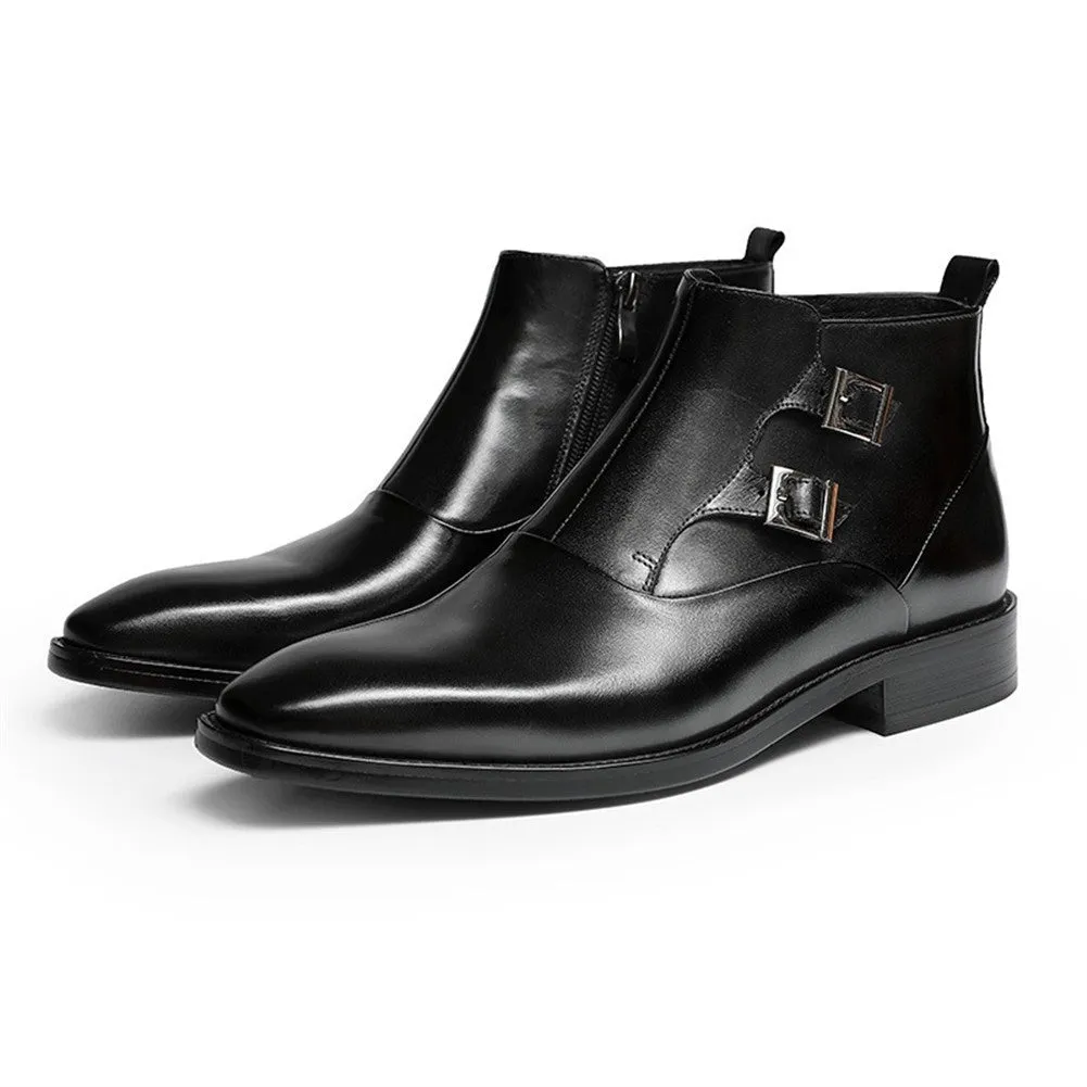 Solid Zipper Ankle Boot for Men