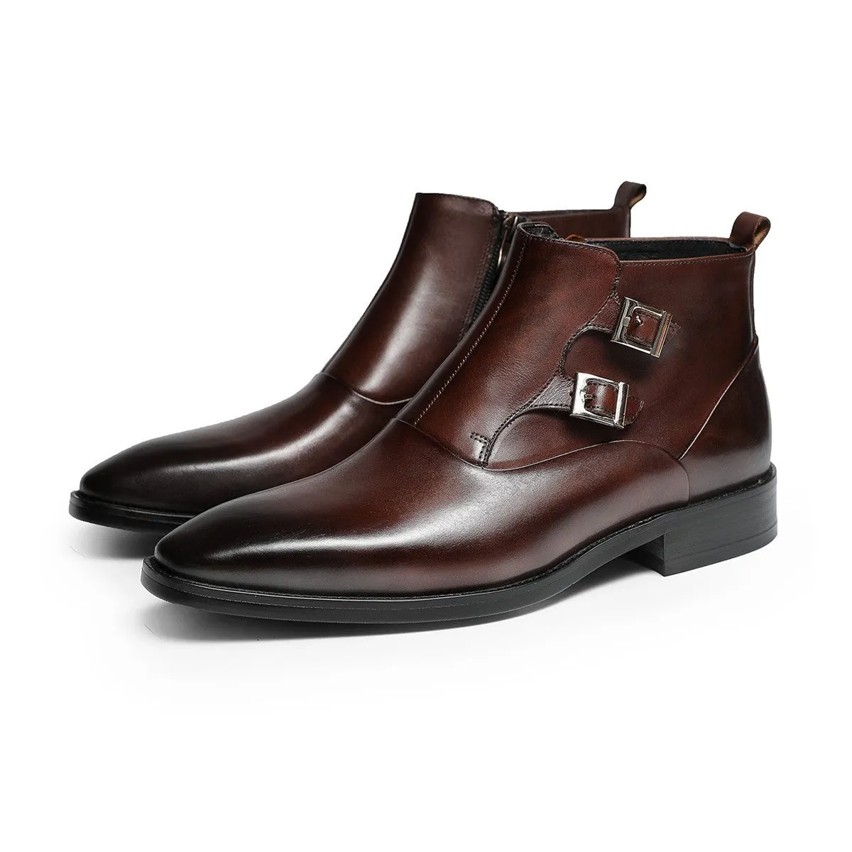 Solid Zipper Ankle Boot for Men