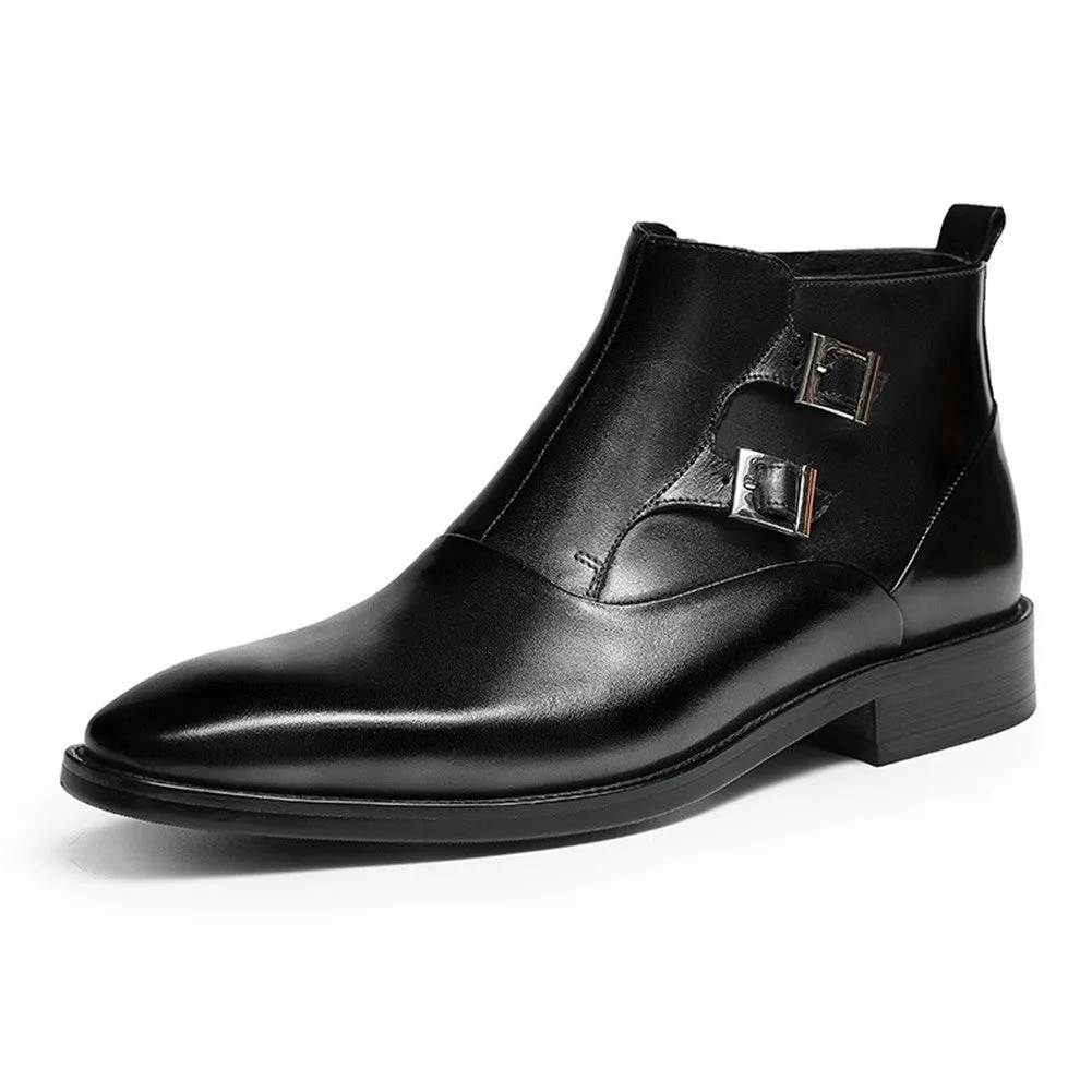 Solid Zipper Ankle Boot for Men