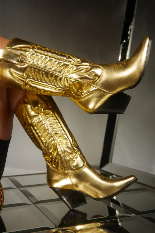 Southern Belle Metallic Cowboy Boots