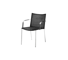 Straw dining chair w/armrest