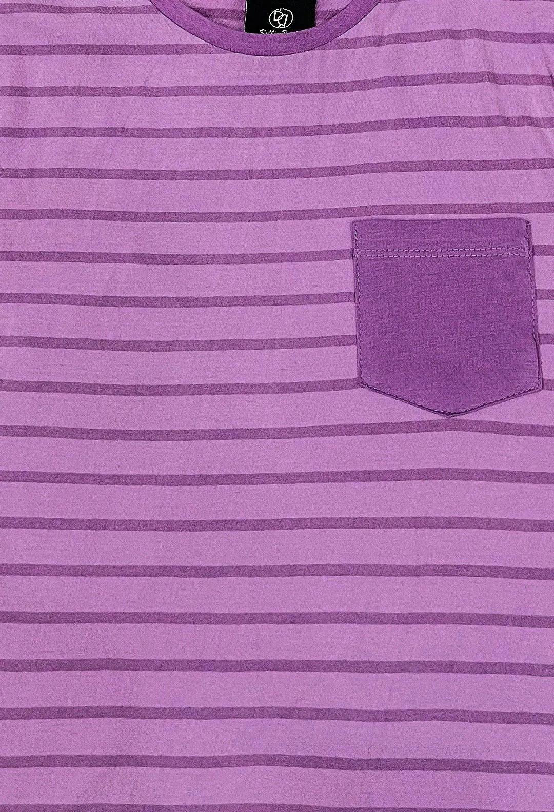 Tea Pink Striper Pocket Tee