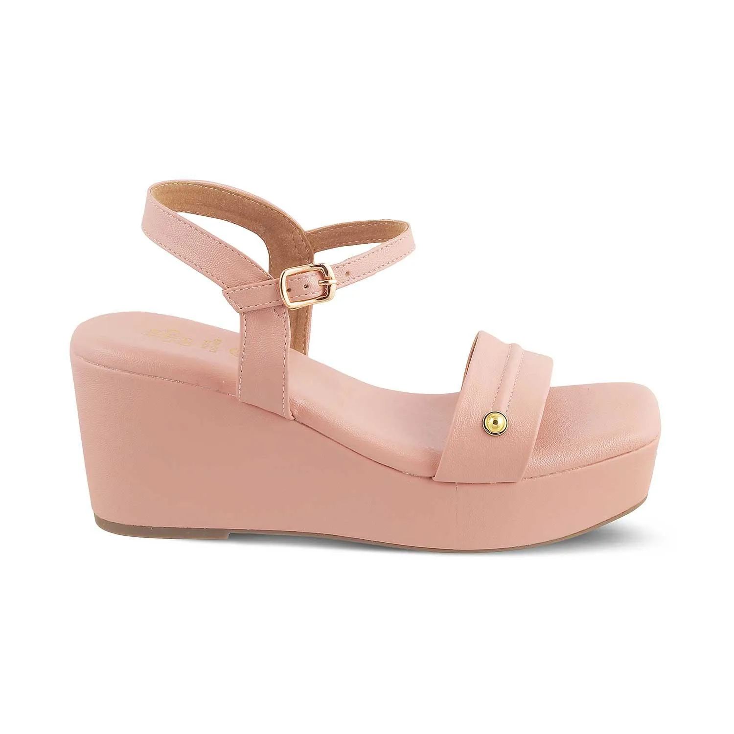 The Amst Pink Women's Dress Wedge Sandals Tresmode