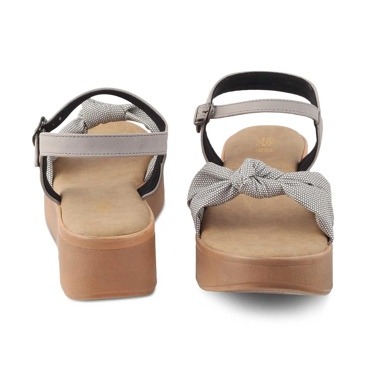 The Brera Grey Women's Platform Wedge Sandals Tresmode