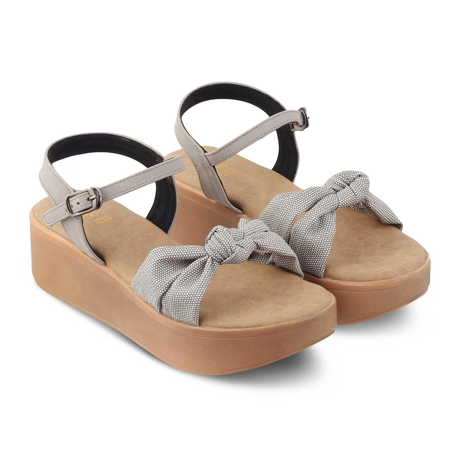 The Brera Grey Women's Platform Wedge Sandals Tresmode