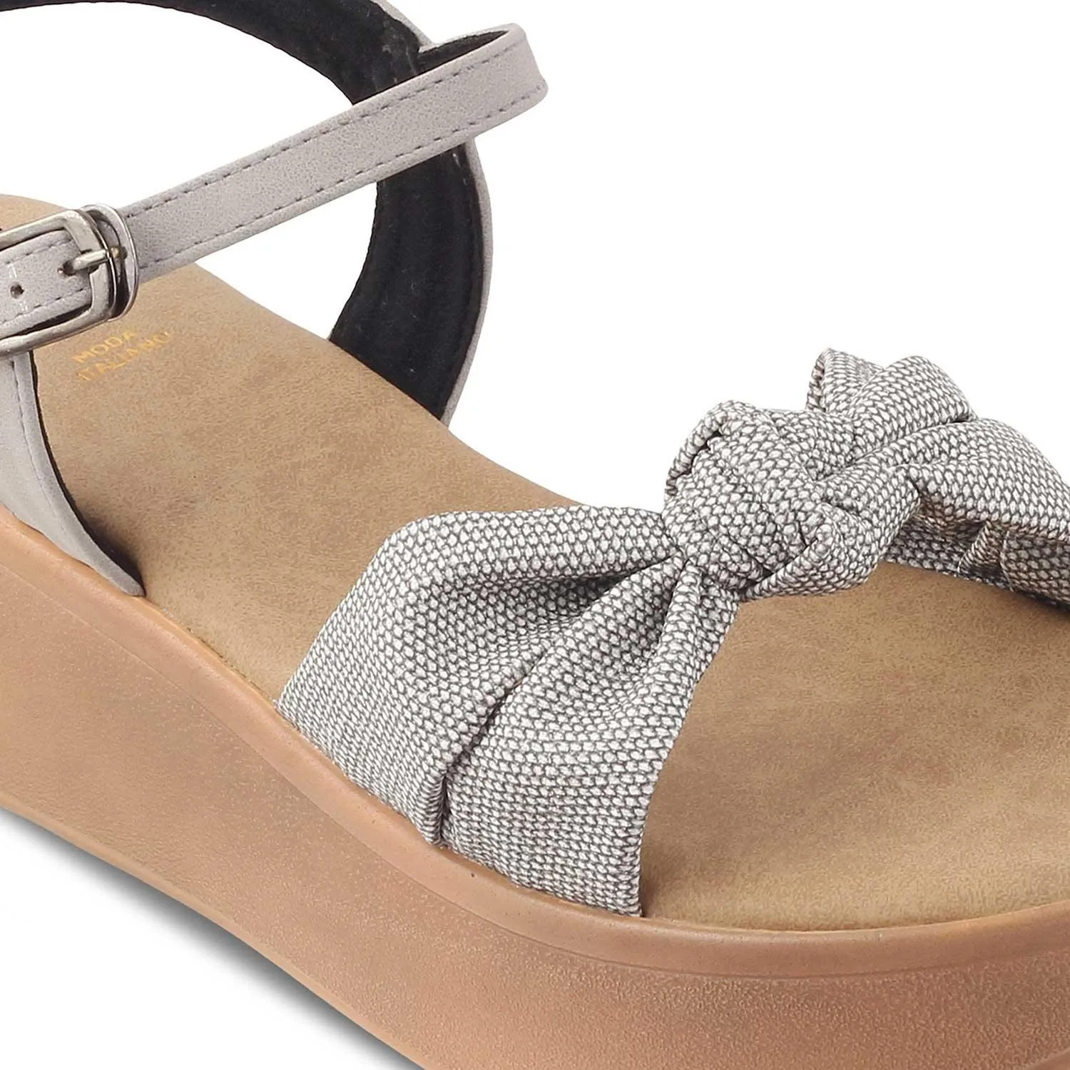 The Brera Grey Women's Platform Wedge Sandals Tresmode