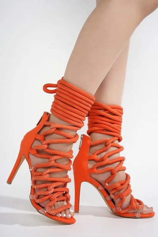 Thick Lace Rope Heels