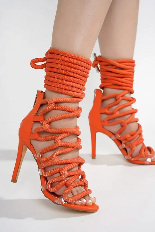 Thick Lace Rope Heels