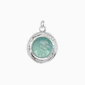 Translucent Roman Glass Pendant in Wrapped Sterling Silver