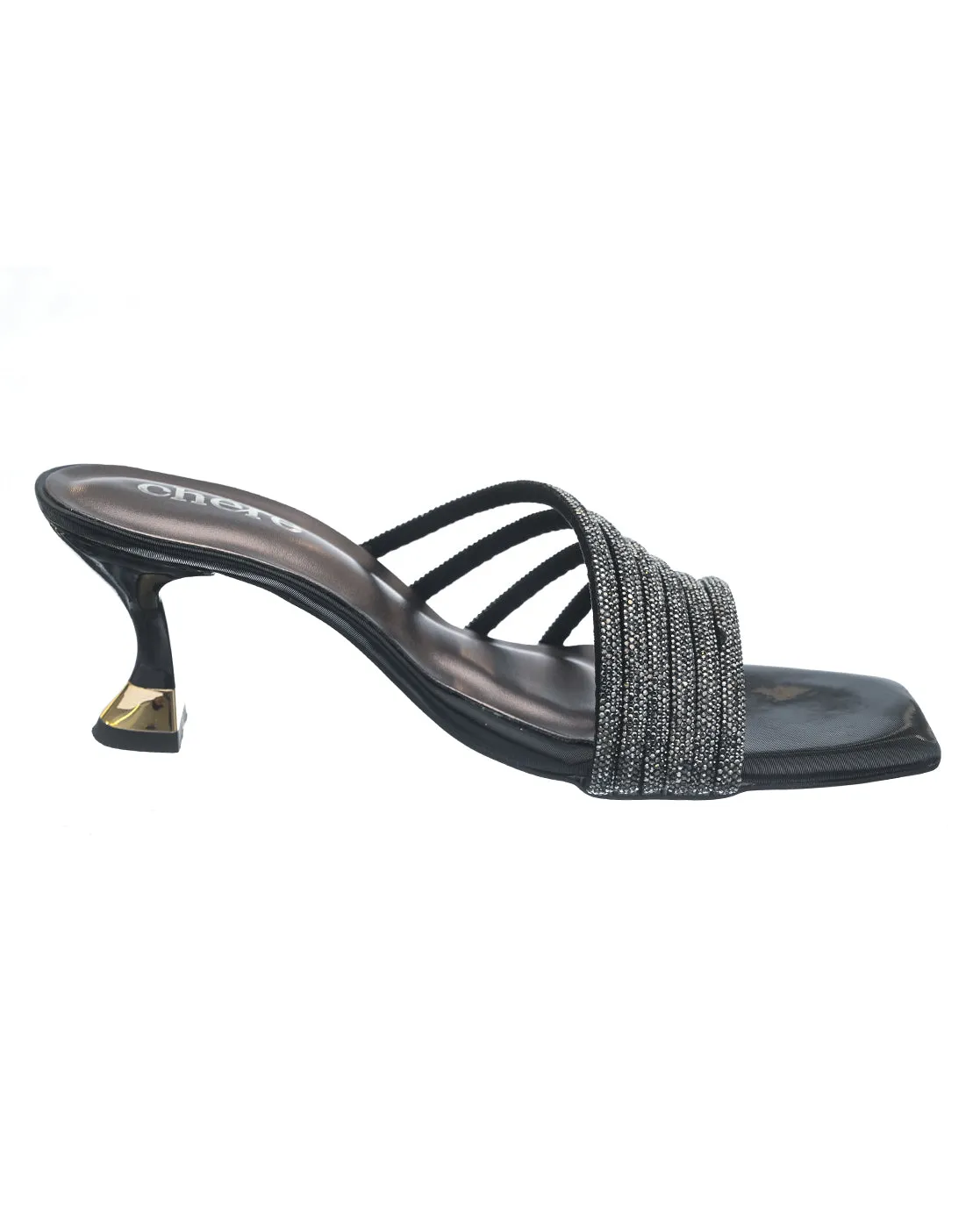 Twirl Sparkle Black Heels for Women