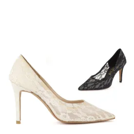 *UK size 2.5 - FREE LOVE - ivory, 9cm heels