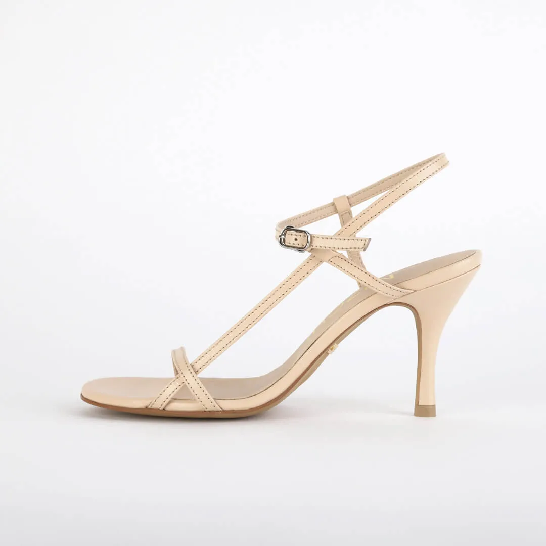 *UK size 2.5 - TRIPOLI - light beige, 8cm heels