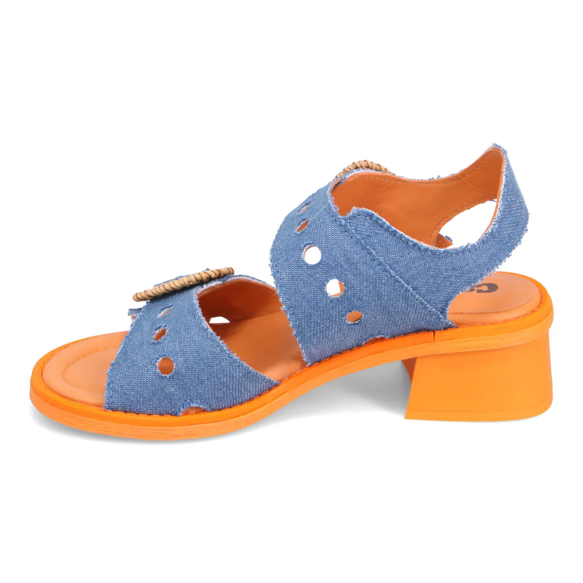 Unika Denim Heeled Sandal