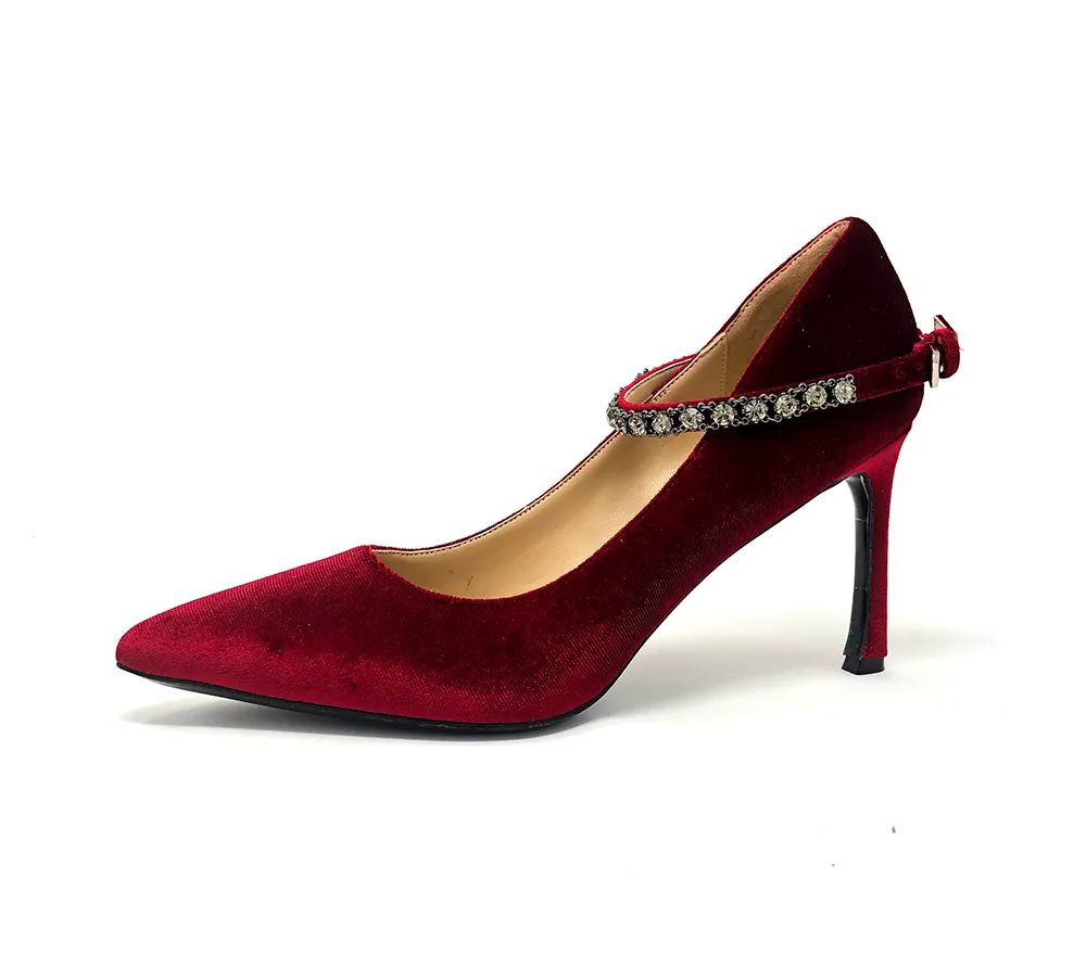 Velvet Rhinestone High Heel - Final Sale