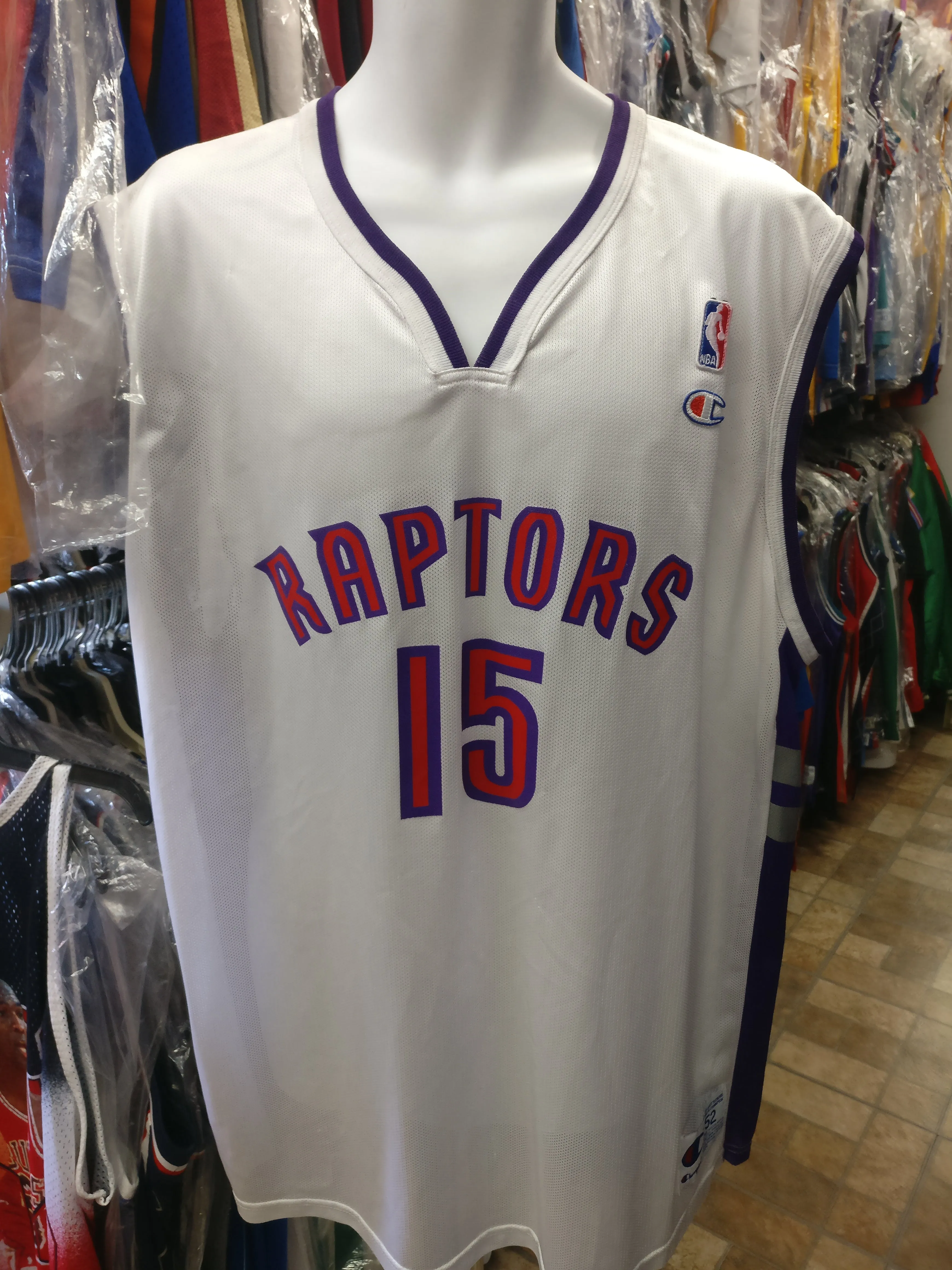 Vintage #15 VINCE CARTER Toronto Raptors NBA Champion Jersey 52