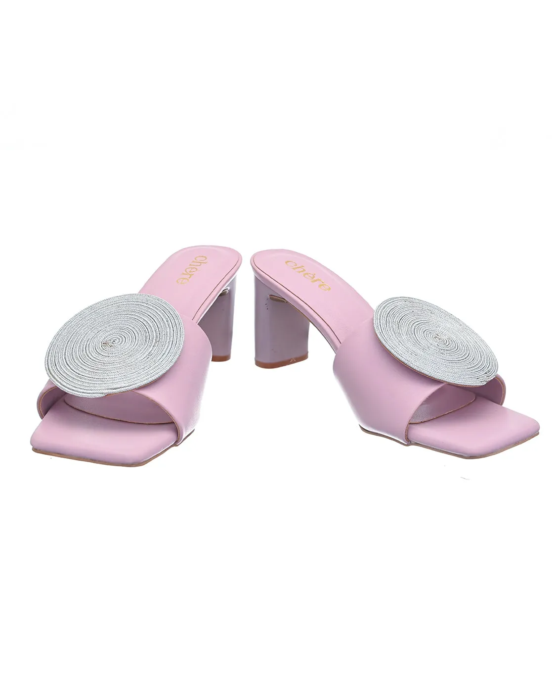 Violet Chic Circle Block Heels for Women