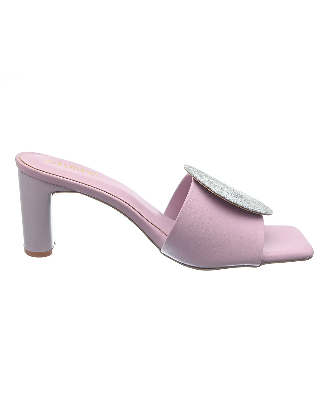 Violet Chic Circle Block Heels for Women