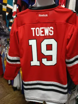 Vtg #19 JONATHAN TOEWS Chicago Blackhawks NHL Reebok Jersey YL/YXL