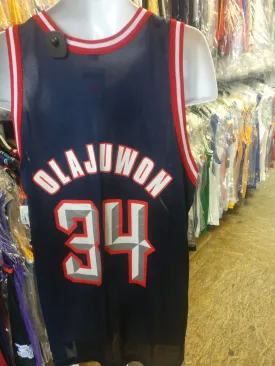 Vtg #34 HAKEEM OLAJUWON Houston Rockets Champion Jersey 48 (Deadstock)