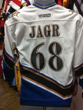 Vtg#68 JAROMIR JAGR Washington Capitals NHL CCM Jersey YL/YXL (Signed)