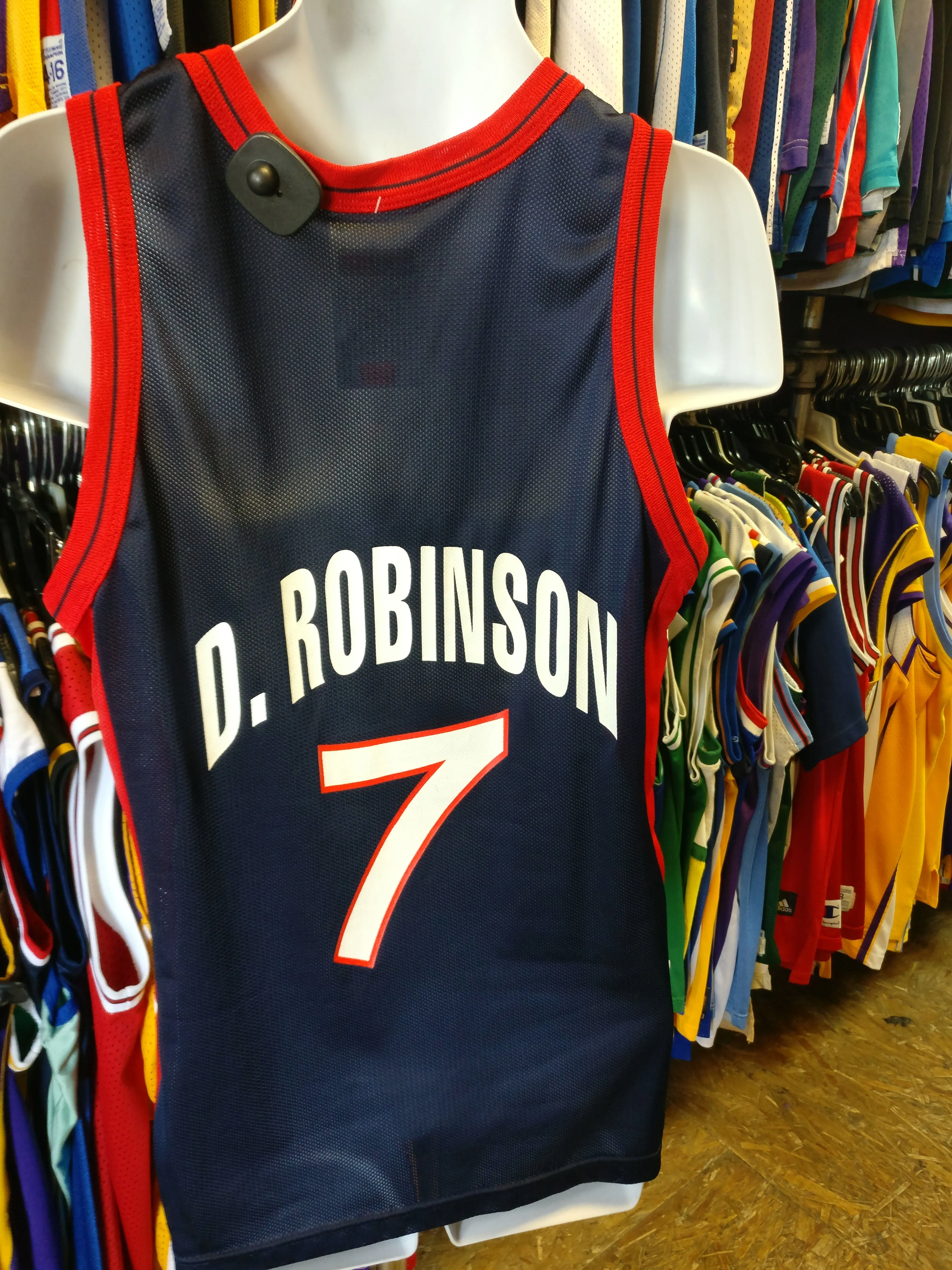 Vtg#7 DAVID ROBINSON USA Dream Team NBA Champion Jersey 40 (Deadstock)