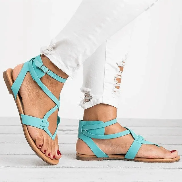 Women Plus Size 35-43 Gladiator Summer Female Beach Flat Sandals