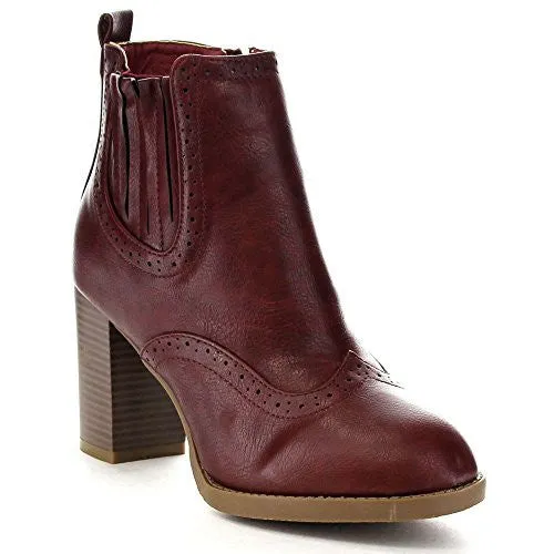 Women's Bella Marie Kenzie-17 Perforated Zipped Ankle Bootie