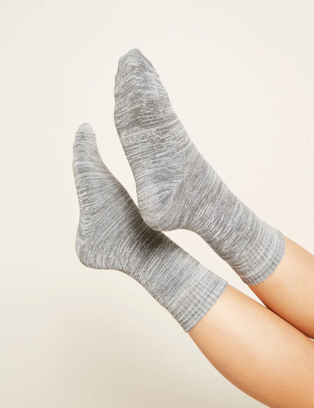 Women's Crew Boot Socks - Light Grey Marl