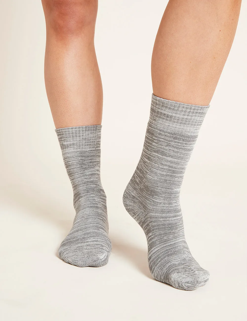 Women's Crew Boot Socks - Light Grey Marl