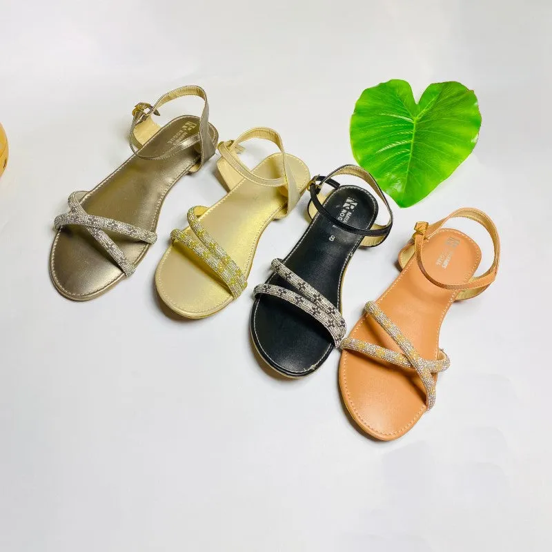 Womens Flat Sandals with Soft Jelly Sole