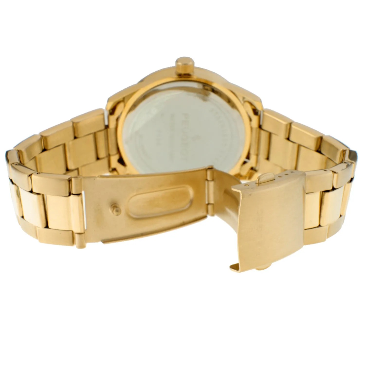 Womens Multi-Function Gold-Plated Watch with White Dial